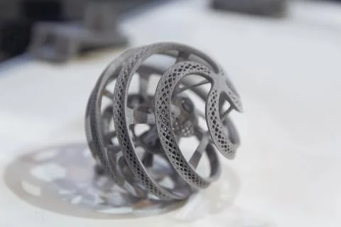 Sample produced by printing a 3D printer from a metal powder Stock Photos
