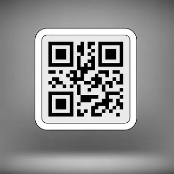 Sample QR Code Product Barcode 2d Square Label on Soft Grey Background. Sa... Stock Photos