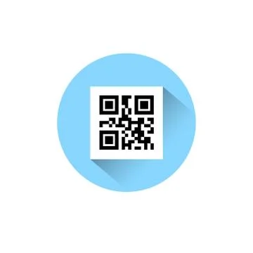 Sample Qr Codes For Smartphone Scanning Icon On Round Blue Background Stockillustratie