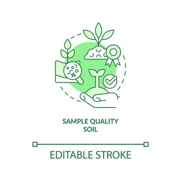 Sample quality soil green concept icon Illustrazione stock