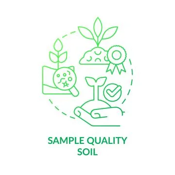 Sample quality soil green gradient concept icon Illustrazione stock