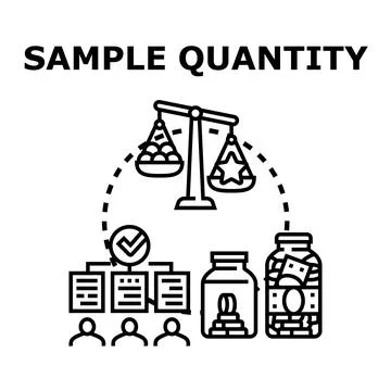 Sample quantity concept of measuring value and collecting data Stock Illustration