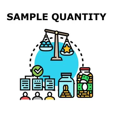 Sample quantity concept of measuring value and collecting data Stock Illustration