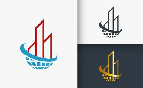 Sample Real Estate And Construction Logo Illustrazione stock