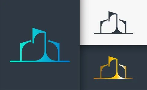 Sample Real Estate And Construction Logo Illustrazione stock
