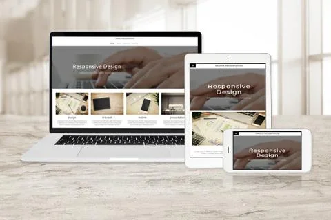 Sample responsive web design technology Stock Photos