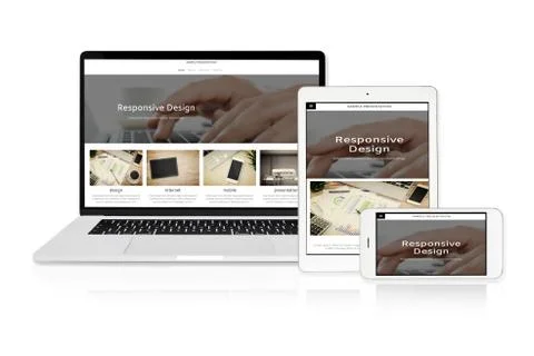 Sample responsive web design technology Stock Photos