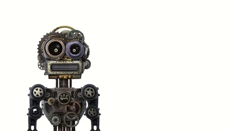 A sample of robot looking to you Stock Footage 120491130