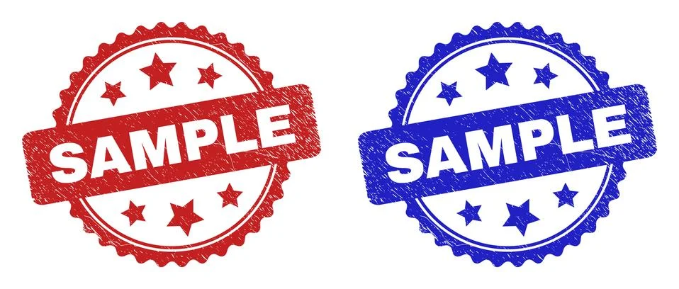 SAMPLE Rosette Stamps Using Grunge Texture Stockillustratie