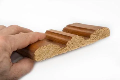 Sample of routed plank on a white Stock Photos