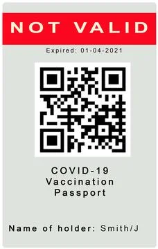 A sample screenshot of an invalid COVID-19 Vaccine Passport from a smartphone Foto stock