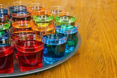 Sample shots on tray Stock Photos