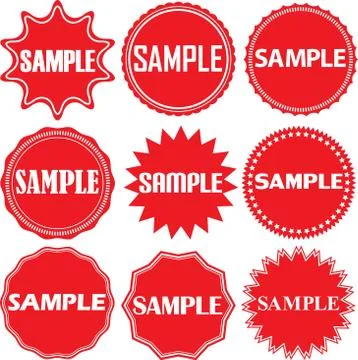 Sample signs set. Sample sticker set,  Vector illustration Illustrazione stock