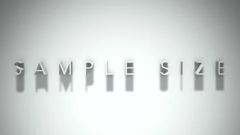 Sample Size 3D title animation with shadows on a white background Stockbeeldmateriaal 296503215