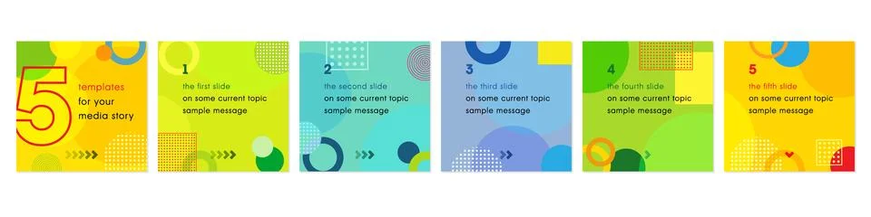 Sample sliders stories Illustrazione stock