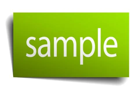 Sample square paper sign isolated on white Illustrazione stock