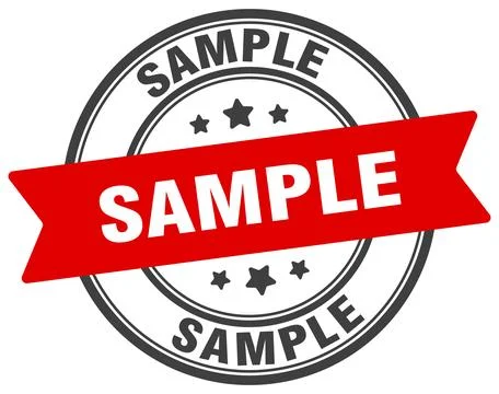 Sample stamp. sample label on transparent background. round sign Stock Illustration