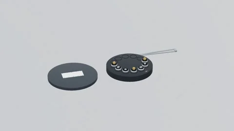 Sample stubs materials 3d loop white background 3D animation seamless loop Video stock 341849691