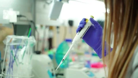 Sample Taking, scientist working in the laboratory Stock Footage 145867482