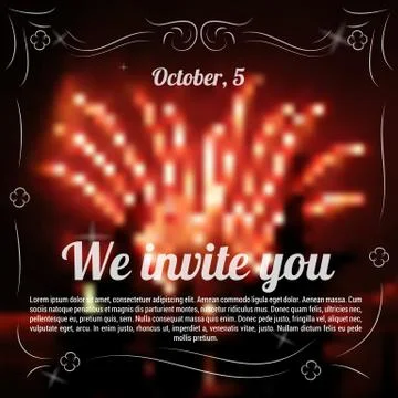 Sample template of invitation to celebration Stock Illustration