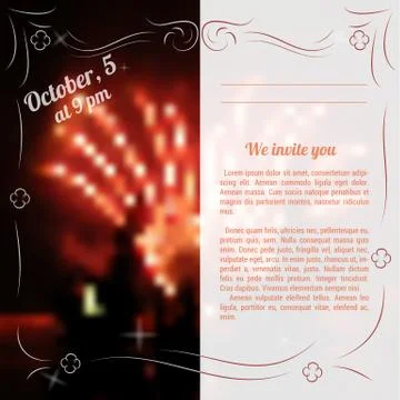 Sample template of invitation to celebration Stock Illustration