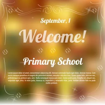 Sample template of invitation to primary school Stock Illustration