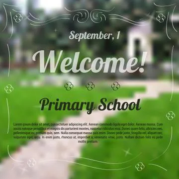 Sample template of invitation to primary school Stock Illustration