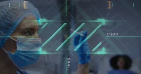 For sample test, lab technician raising swab into HUD and rotating swab updating Stock Footage 317185043