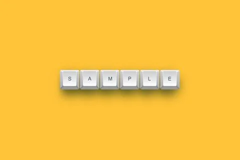 Sample text on a 3d keyboard button with shadow concept series Stock Illustration