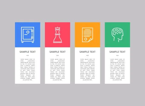 Sample Text and Logos Set on Vertical Rectangles Illustrazione stock