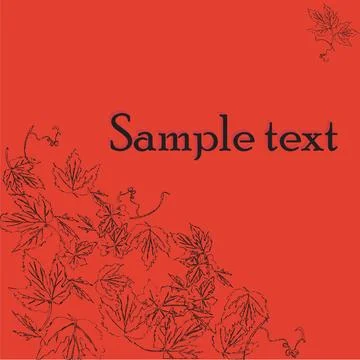 Sample text card with wine leaves motif Sample text card with wine leaves ... Stock Photos