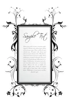 Sample text in floral frame Stock Illustration