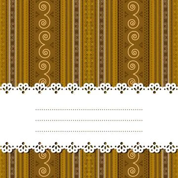 Sample text ribbon over african design Illustrazione stock