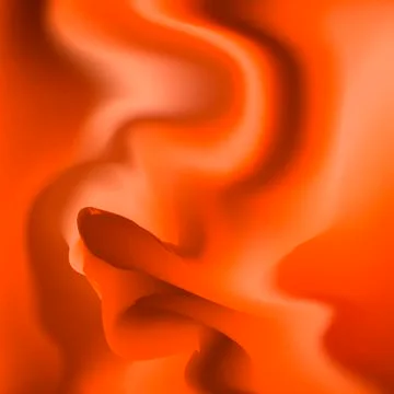 A sample of tissue silk orange with pleats Illustrazione stock