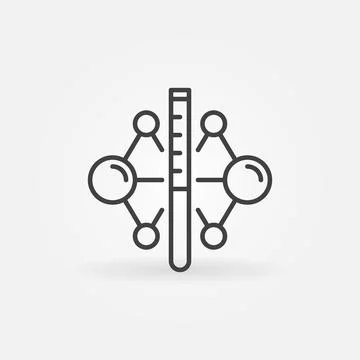 Sample Tube with Chemical Compound vector Pharmaceutical line icon Ilustração Stock
