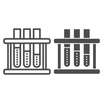 Sample tubes line and solid icon, Medical tests concept, laboratory equipment Stock Illustration