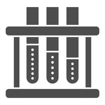 Sample tubes solid icon, Medical tests concept, laboratory equipment sign on Stockillustratie
