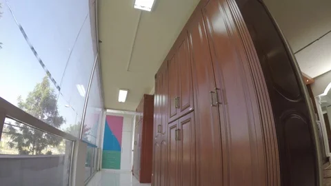 Sample of wall closets side tilt down view Stock Footage 97265106