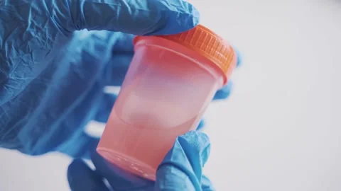 Sample of water intake in the hands of a laboratory assistant Stock Footage 230458584