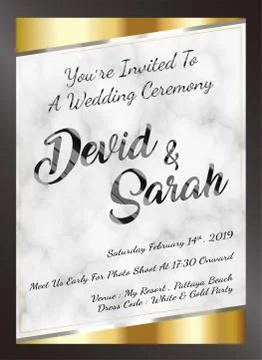 Sample wedding card invitation template vector eps Stock Illustration