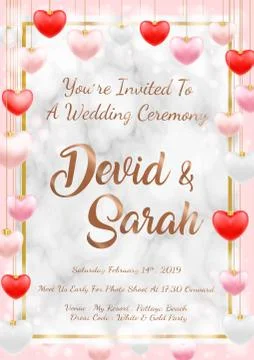 Sample wedding card invitation template vector eps Stock Illustration