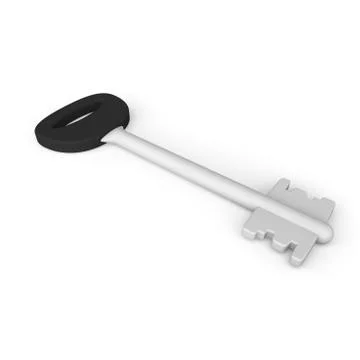 Sample. White big door key Stock Illustration