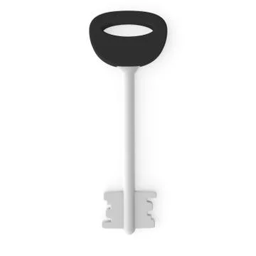 Sample. White big door key Stock Illustration