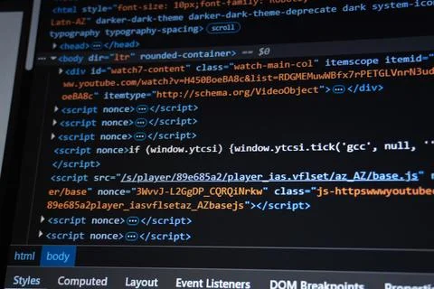 Sample window on the Chrome DevTools. Baku, Azerbaijan. 29.11.2025. Stock Photos
