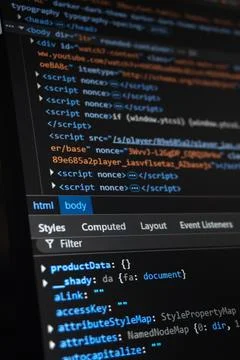 Sample window on the Chrome DevTools. Baku, Azerbaijan. 29.11.2025. Stock Photos