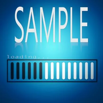 Sample word with blue loading bar Stock Illustration