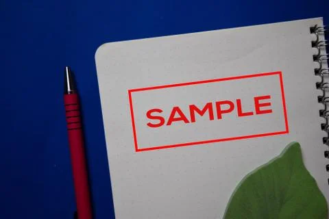 Sample write on a book isolated on blue background. Stock Photos