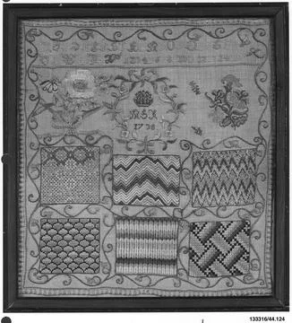 Sampler 1738 Southern German. Sampler  227050 Stock Illustration