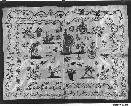 Sampler 1806 Austrian or German. Sampler. Austrian or German. 1806. Silk an.. Stock Illustration