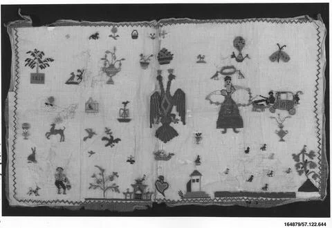 Sampler 19th century Austrian. Sampler  228567 Stock Illustration